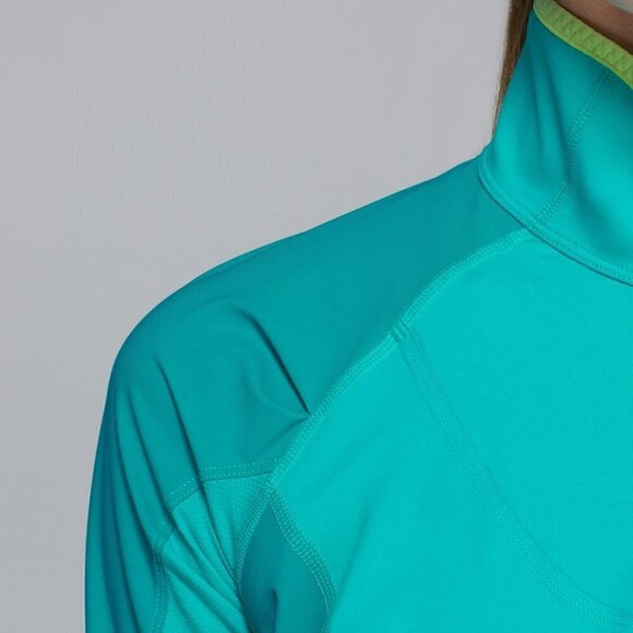 Lululemon Trail Bound 1/2 Zip Blue Tropics Long Sleeve Size 8 - Picture 4 of 13